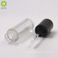 empty round plastic clear lipstick container with black cap